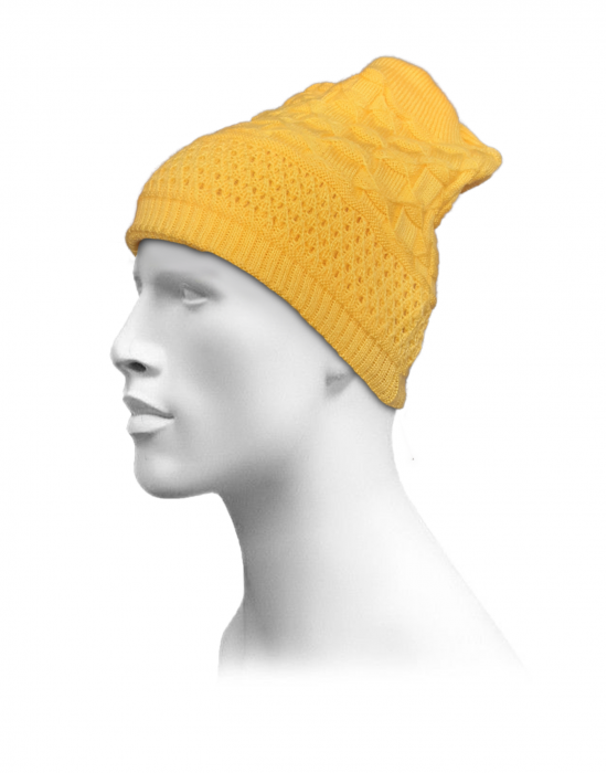 Unisex acrylic  self Designer Cap yellow